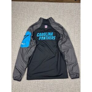Nike Carolina Panthers‎ Mens M NFL Dri-FIT tech Quarter Zip Jacket Black Grey